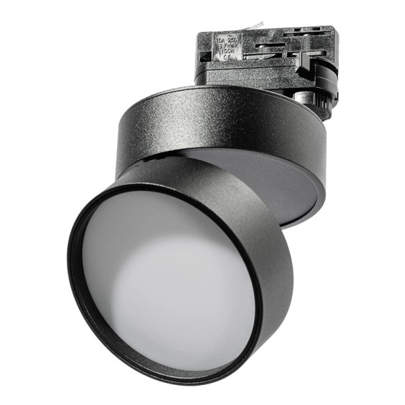 Czarna lampa Mona LED 12W do 3-fazowego systemu szynowego