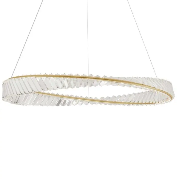 Salonowa lampa wisząca BAUTA LE42913 z kryształkami LED 45W złota
