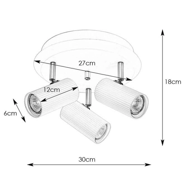 Kierunkowa lampa sufitowa Costilla do przedpokoju biała