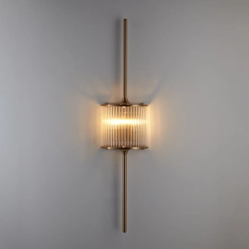 Kinkiet ścienny antyczny SERGIO ST-DL8534 złoty transparentny szklany metal G9 do salonu