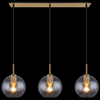 Wisząca LAMPA loftowa ADARA 15462H2 Globo szklana OPRAWA na listwie ZWIS kule balls przezroczyste mosiądz
