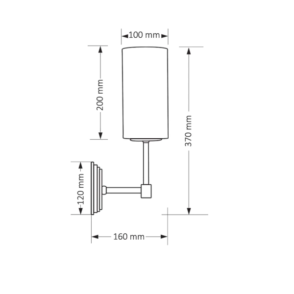 Podłużna lampa ścienna Empoli EMP-K-1 (Z) A tuba biała mosiądz