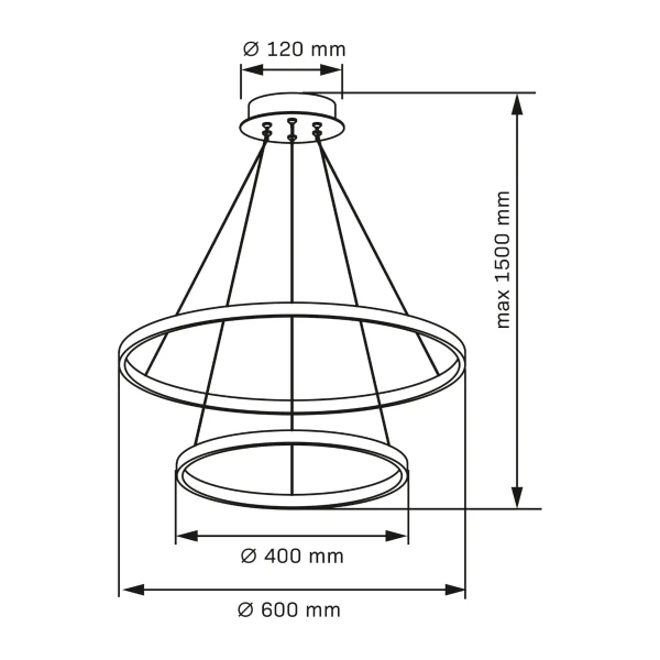 Salonowa lampa wisząca LEA 329172 LED 40W 4000K ringi czarne