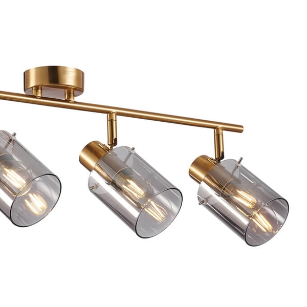 Jadalniana lampa sufitowa Sardo SPL-5581-4-BRO-SG Italux szary mosiądz