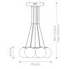 Zwieszana lampa Kepler QN-KEPLER-7P-BG LED 49W 3000K kula złoty biały