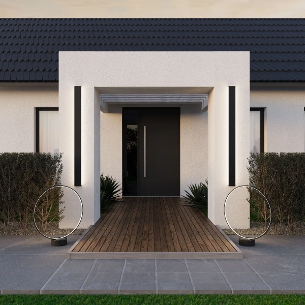 Tarasowa lampa stojąca Abira 9913 LED 22W 4000K IP44 ring metalowa czarna