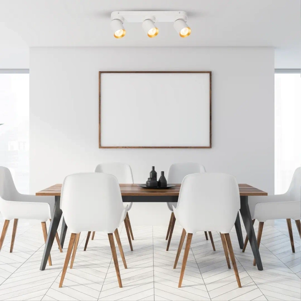 Potrójna regulowana lampa sufitowa ANDY ML9936 do kuchni biało złoty