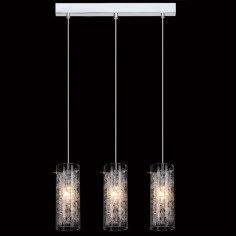 LAMPA wisząca IBIZA MDM1903/3 Italux szklana OPRAWA tuby ZWIS na listwie chrom przezroczysty