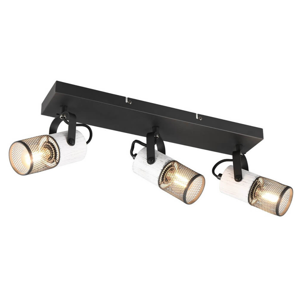Sypialniana lampa sufitowa Tosh 804300334 metalowe tuby czarna biała