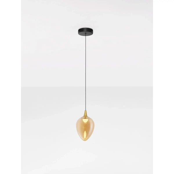 Szklana lampa sufitowa VAZENDO LE45118 LED 6W 3000K złota czarna