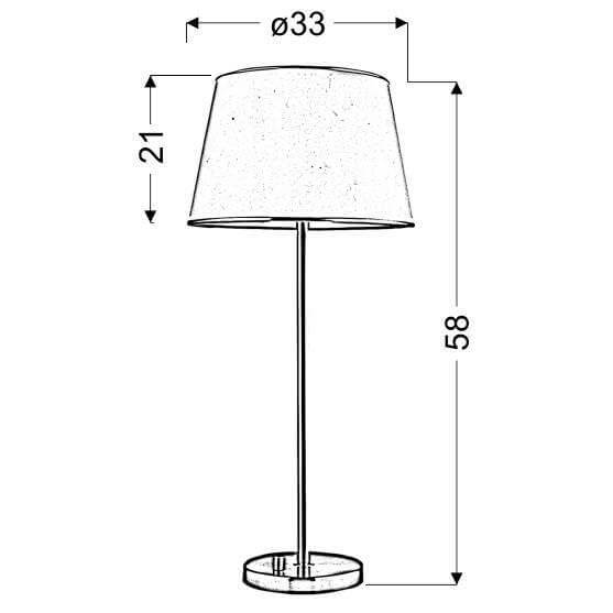 Abażurowa lampka stołowa z włącznikiem Ibis 41-00913 srebrny biały