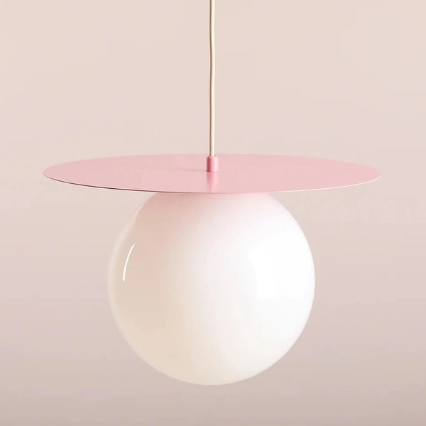Sypialniana lampa zwisająca Loop 1125G18_L Aldex kulista różowa