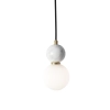 Lampa wisząca kula Bilo PL0137 do salonu marmur biała mosiądz