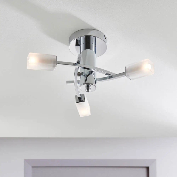 Sufitowa lampa szklana Havana 146-3CH chrom przezroczysty