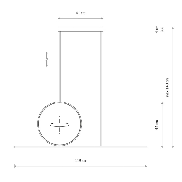 Ringowa lampa wisząca LINEO LED 11879 LED 39W 3000K czarny