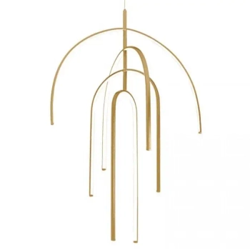 Wisząca lampa do kuchni 1933 LED 96W 3000K nad wyspę złota