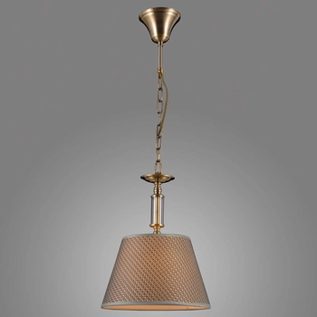 LAMPA wisząca ZANOBI PND-43272-1 Italux abażurowa OPRAWA klasyczny ZWIS na łańcuchu brąz antyczny szary