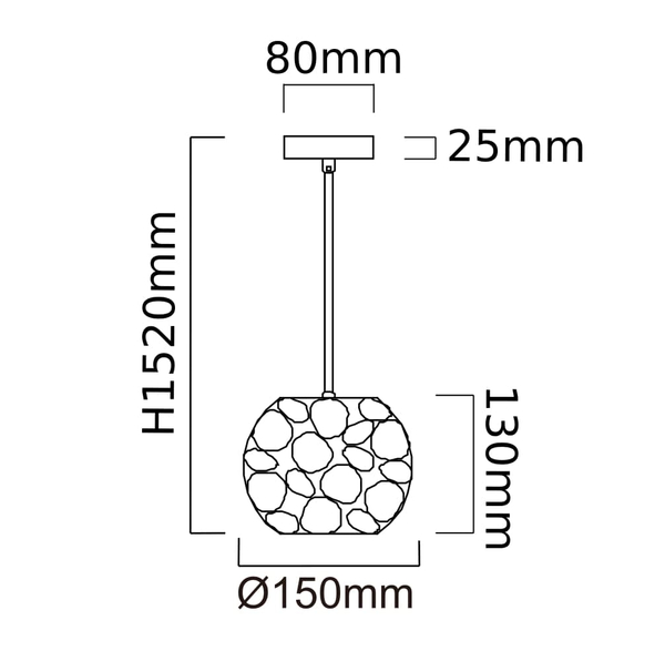 Dekoracyjna lampa wisząca Carera OR80179 okrągła chrom
