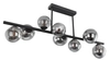 Sufitowa lampa molekułowa Riha 56133-9D szklane klosze czarne przydymione