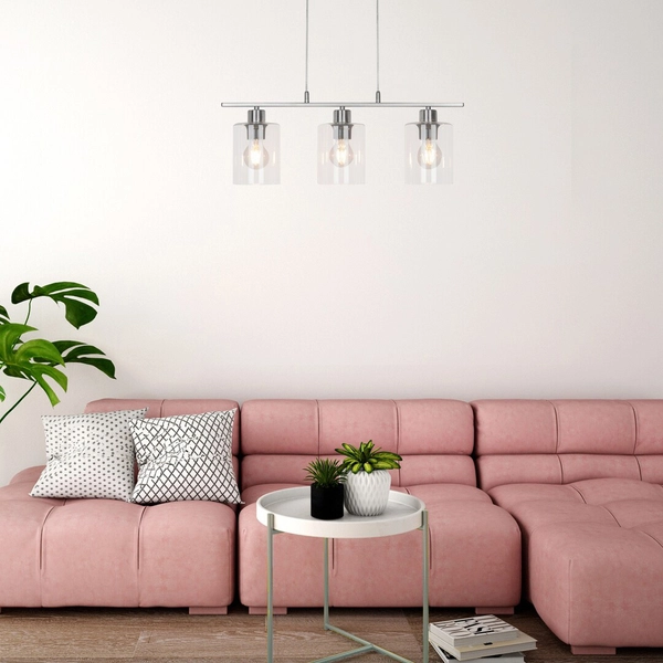 Nowoczesna LAMPA wisząca MIROSLAW 3580 Rabalux salonowy zwis szklany 3-punktowy chrom