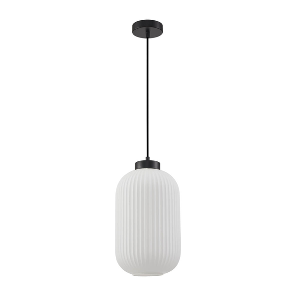 Zwisająca lampa nad stół Lindo PND-52636-1-BK Italux szkło biały czarny