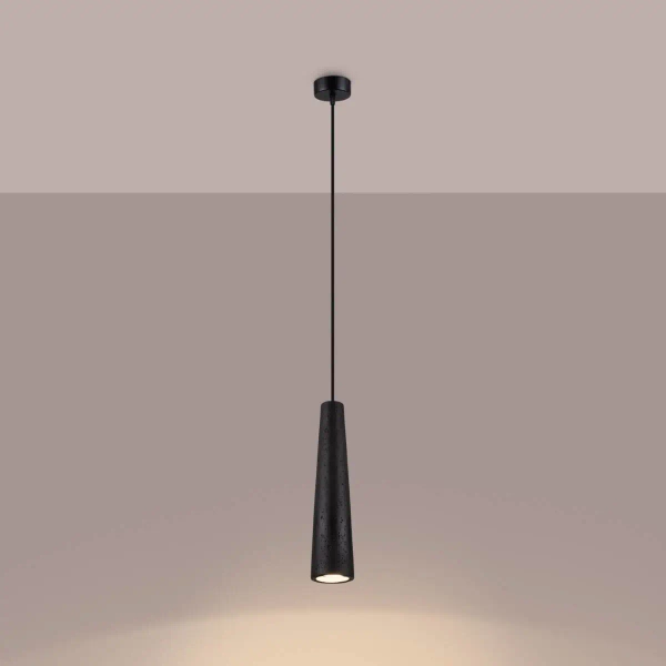 Betonowa lampa wisząca Electra SL.1355 Sollux do salonu czarna