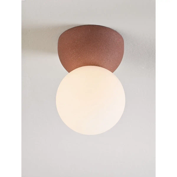 Minimalistyczna szklana sufitowa lampa TROSILA LE45295 czerwona