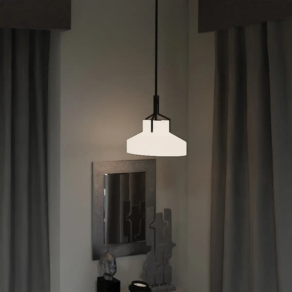 Nowoczesna wisząca lampa Brecken QZ-BRECKEN-2P-OZ-OPAL czarna biała