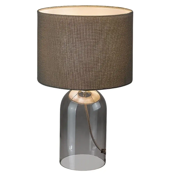 Designerska lampa na stolik Luxin 74047 na kablu szklana szary