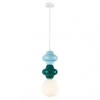 Podwójna wisząca lampa Latera PND-94331A-1S-MLTI niebieski zielony