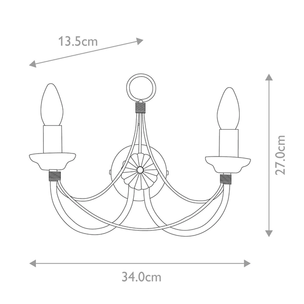Kinkiet naścienny Carisbrooke CB2-BLACK Elstead szklany biały czarny
