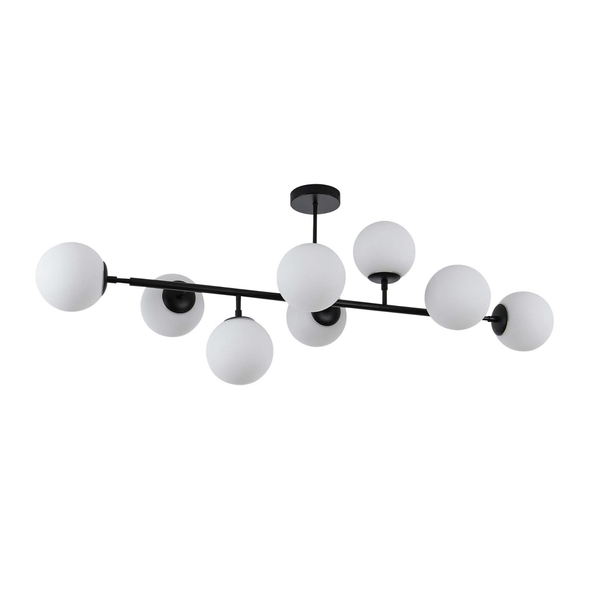 Modernistyczna lampa sufitowa DORADO LP-002/8P BK loftowa molekuły czarne białe OUTLET