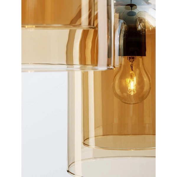 Lampa wisząca szklana Bonao LE42643 czarna bursztynowa