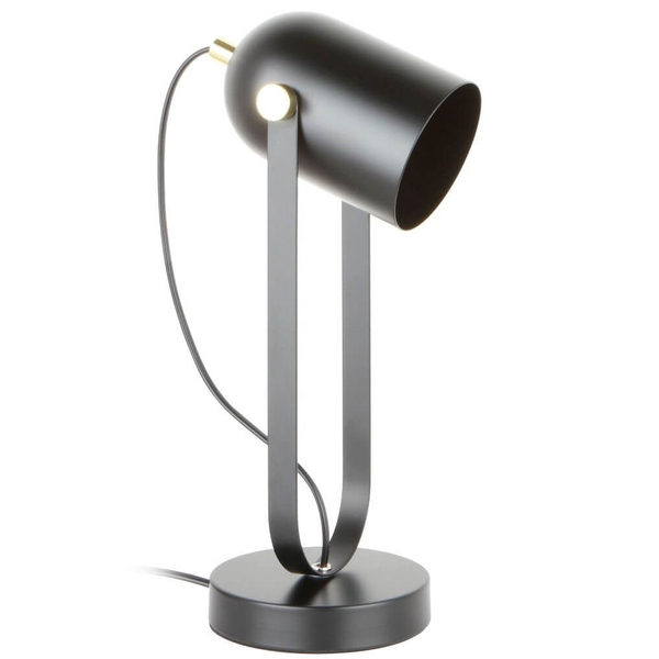Stojąca lampa biurkowa Aries regulowana metalowa srebrna