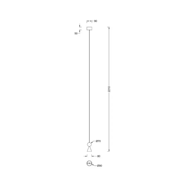 Wisząca lampa nowoczesna BINGO czarna szara P0683 1xLED 8W 3000K trawertyn kula