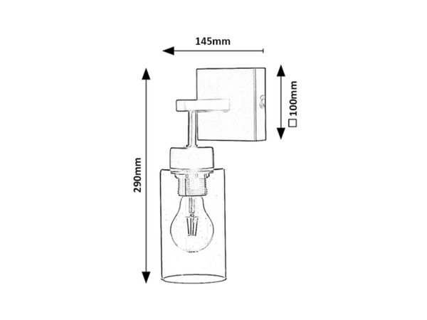 Lampa ścienna Prudence 2671 Rabalux czarna przezroczysta