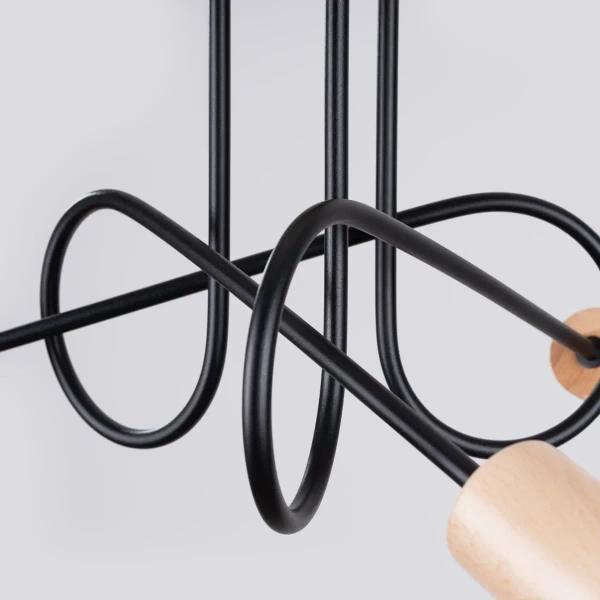 Skandynawska lampa sufitowa EMBER SL.1477 drewniana czarna