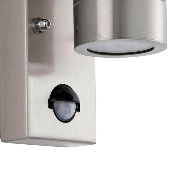 Lampa na elewację z czujnikiem ruchu Palin PIR 101351 tuba IP65 srebrna