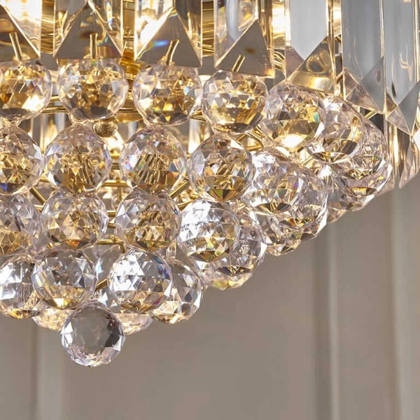 Lampa wisząca z kryształkami Fargo FARGO-14BP Endon mosiądz przezroczysta