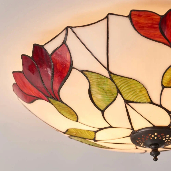 Sufitowa lampa witrażowa Botanica 63960 szklana do salonu kolorowa