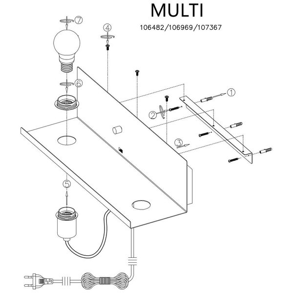 Kinkiet LAMPA ścienna MULTI 106969 Markslojd metalowa OPRAWA półka biała