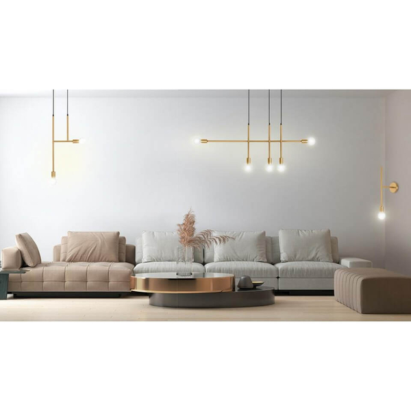 Podwójna lampa wisząca Riva MSE010100395 Moosee do salonu złota czarna