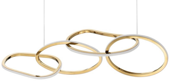 Designerska lampa wisząca CELAYA LE42760 rings LED 50W 3000K złota