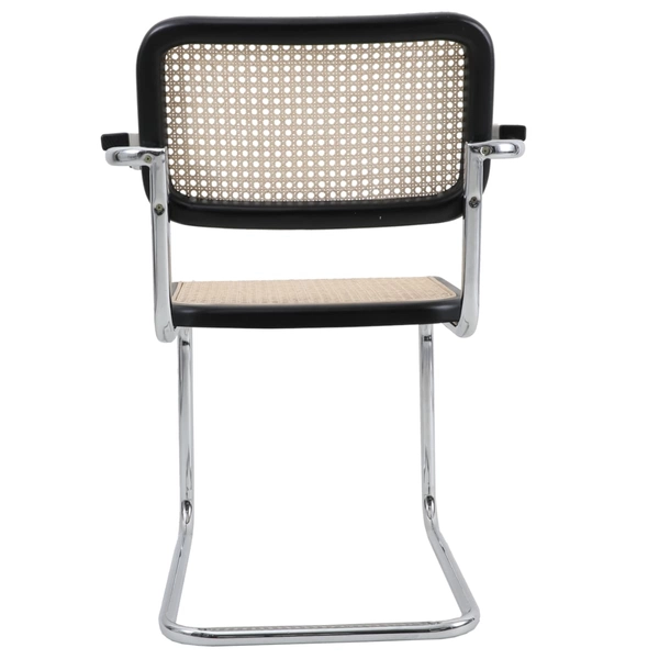 Kuchenne krzesło z podłokietnikami VIENNA MH-015CH-BN Step rattan czarne beżowe