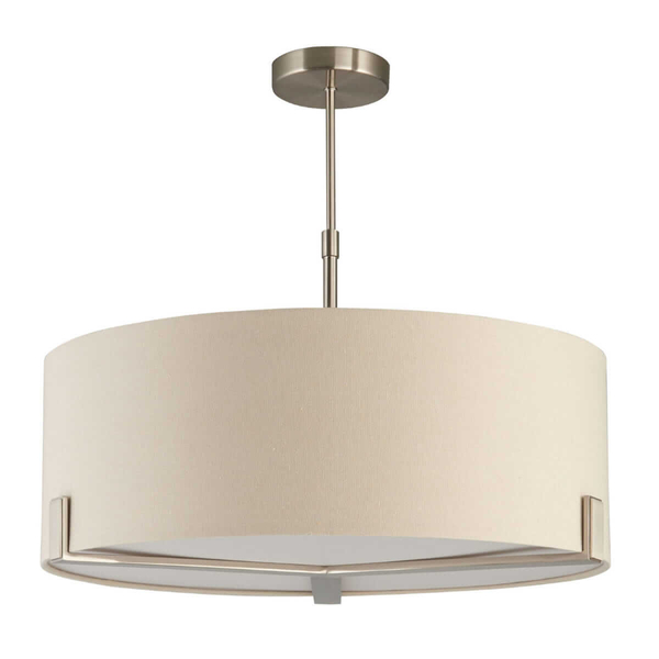 Lampa wisząca z abażurem Hayfield 95834 Endon satyna nikiel szara