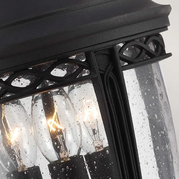 Ogrodowa LAMPA wisząca English FE-EB8-M-BLK Elstead FEISS zewnętrzna OPRAWA retro latarenka ZWIS na łańcuchu IP23 czarny przezroczys