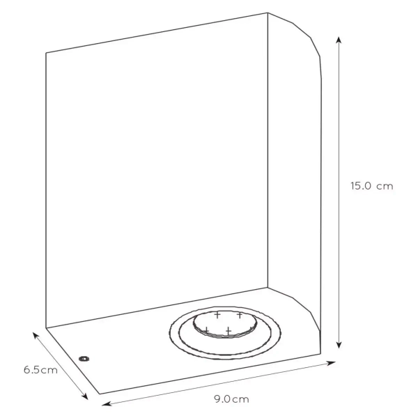 Ścienna tubka zewnętrzna ZORA 22861/10/30 Lucide IP44 podłużna czarna