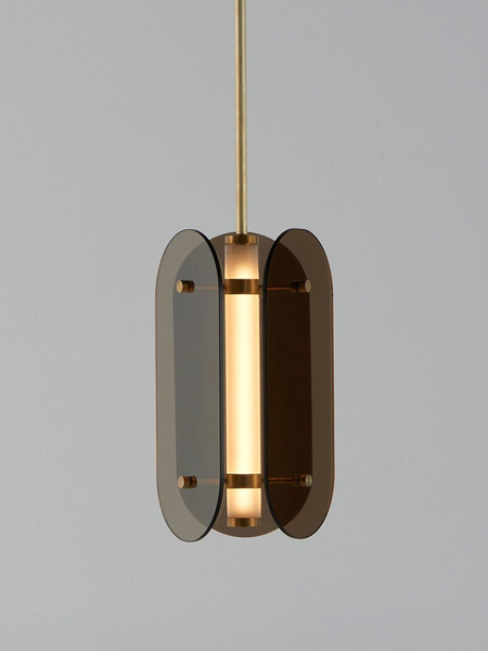 Lampa wisząca CGESCU2 Copel szklana zwis LED 18W 3000K tuba bursztynowa przydymiona
