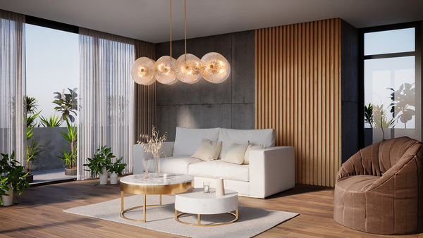 Lampa zwisowa Aster MOD007PL-08G1 koła balls złote