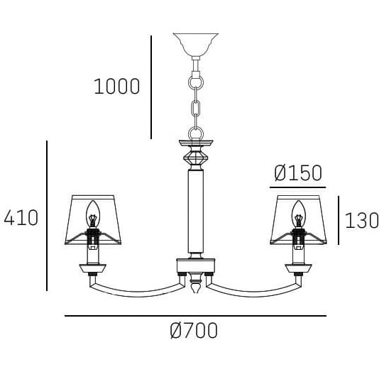 Eklektyczna lampa wisząca Dubai P06346NI-WH Cosmolight metal tkanina nikiel biała
